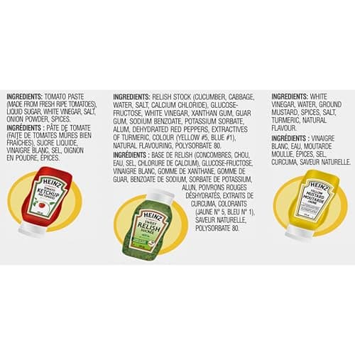 Heinz Tomato Ketchup, Sweet Relish & Yellow Mustard Variety Pack, 3 ct Pack