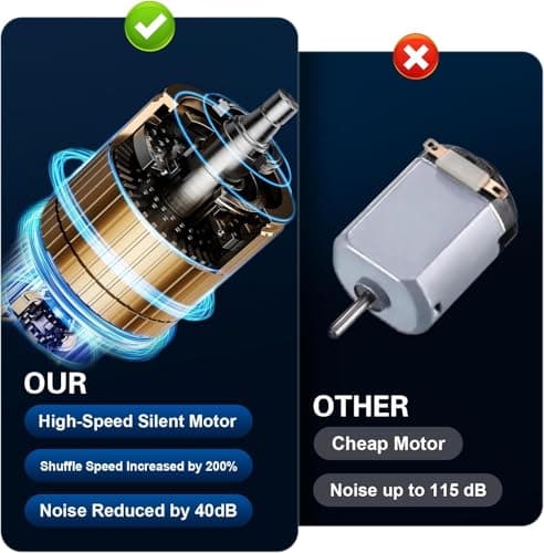1/2 Decks Rechargeable & Low Noise Card Shuffler, Automatic 2000mAh Battery Shuffler Machine for Casino Poker, Texas Hold'em, Playing Card Games — view 3