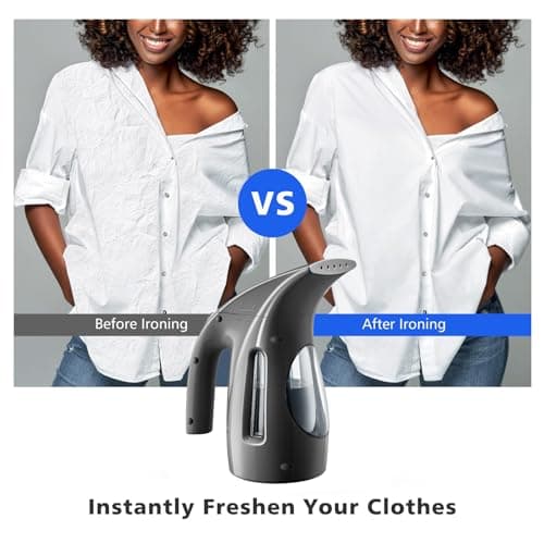 HiLIFE Steamer for Clothes, Portable Handheld Design, 240ml Big Capacity, 700W, Strong Penetrating Steam, Removes Wrinkle, for Home, Office(ONLY FOR 120V)-Black — view 2