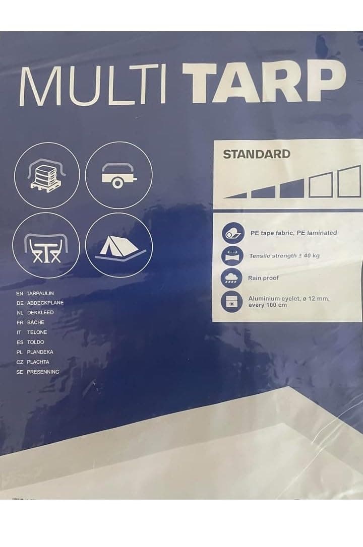 Toldo Reforzado Impermeable, Lona Multiusos con Ojales, 90 Gramos, Multicolor (Blanco, 4X5) — view 4