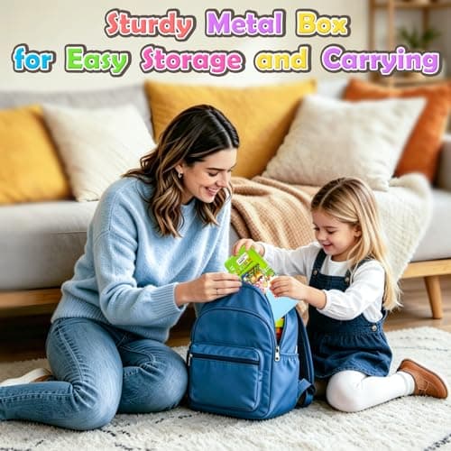 ORZbb Mini Magnetic Tiles Farm Animal Toys Toddler Travel Essentials Set with Case, Kids Magnetic Blocks Montessori Education Learning Sensory Preschool Toys for 3+ Year Old Boys Girls Gifts — view 5