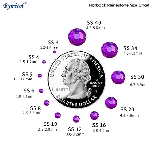 1440PCS Art Nail Rhinestones Non Hotfix Glue Fix Round Crystals Glass Flatback for DIY Jewelry Making with one Picking Pen (ss16 1440pcs, Purple Velvet) — view 2