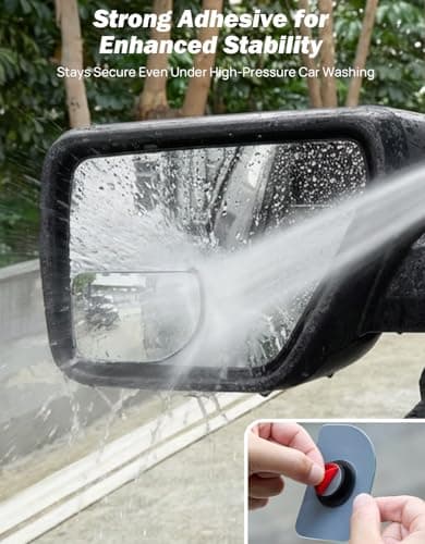 JOYTUTUS XLarge Blind Spot Mirror 2 Pack 3.7‘’×2.5‘’ HD Frameless Convex Glass for Wide Angle View and Safer Lane Changing Compatible with SUVs Trucks RVs Easy Stick On & Long Lasting Durability — view 3