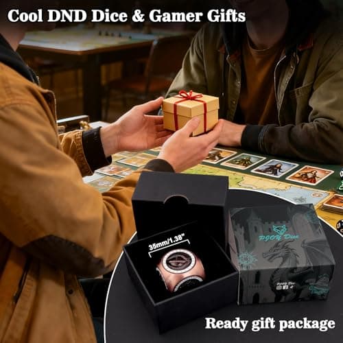 PJOY 7 in 1 DND Spinner Dice Set Metal Cube Spinner Dice for Dungeons and Dragons Gifts Ideas for Gamers Role Playing Game Accessories Cool DND Gifts Desk Gadgets for DM Dungeon Masters Players — view 3