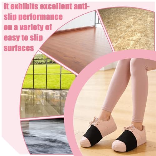 Wanmu 2 Pairs Dance Socks Over Shoes, Unisex Anti-Slip Dance Shoe Covers Over Sneaker, Ballet Equipment Accessories for Women Ballet Dancers Turns & Spins on Smooth Floors — view 5