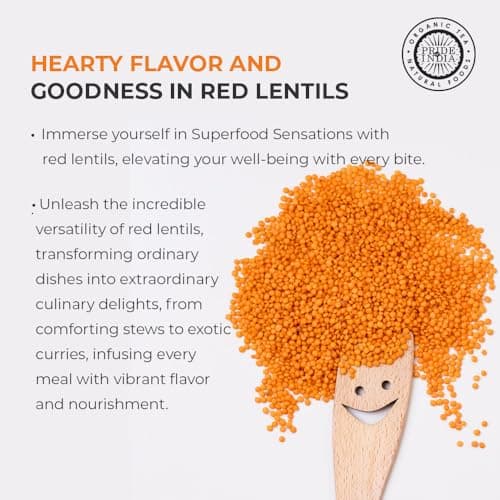 Pride Of India- Indian Split Masur Red Lentils - 1.5 lbs (680 gm) Jar - Maintains Body Weight, Good for Skin & Keep Bones Healthy- Source of Protein (10g) & Fiber (5g) per Serving — view 5