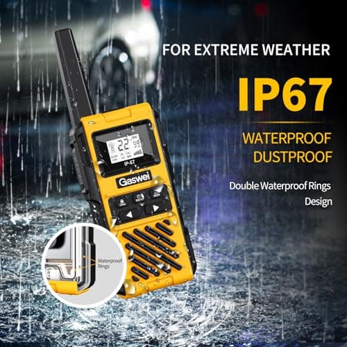 Gaswei G1pro Walkie Talkies Long Range for Adults, Rechargeable Heavy Duty Walkie Talkie with Doulbe PTT, 2 Way Radio, VOX for Farms, Warehouse, Fishing, Camping, Hunting - 4 Pack — view 2