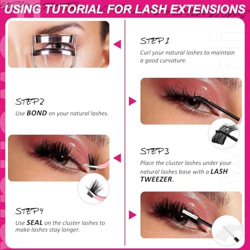 Fowendia Lash Clusters 80D 100D Fluffy Individual Lashes D Curl Cluster Eyelash Extensions 10-18mm Wispy DIY Lash Extension Thick Volume False Eyelashes Clusters for Beginners — view 4
