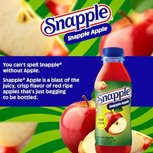 Snapple Apple Juice Drink, 16 Fl Oz Recycled Plastic Bottle, All Natural, No Artificial Flavors Or Sweeteners, Gluten-free, Contains 10% Real Juice 12 Pack — view 4