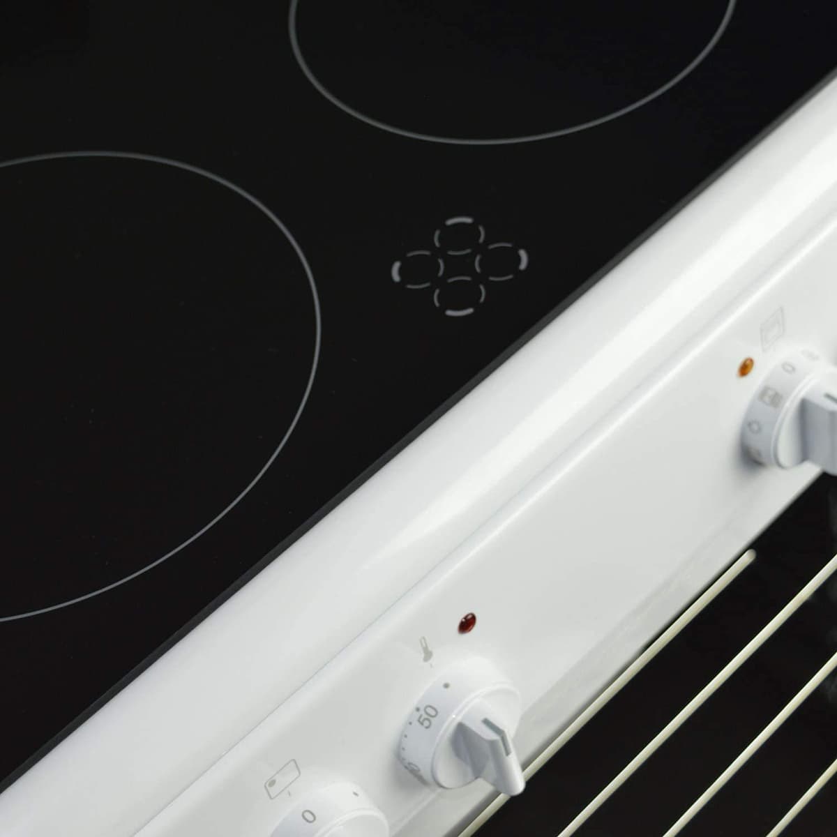 Amica AFC1530WH Freestanding Electric Cooker with Ceramic Hob, Conventional Oven, 50cm wide, White — view 4