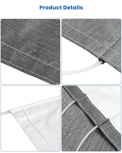 RV Awning Fabric Replacement, 18.5oz Heavy-Duty Weatherproof Vinyl Camper Awning Replacement Universal Outdoor Canopy for RV, Trailer, and Motorhome Awnings-Gray Fade-20'(Fabric 19'2") — view 4