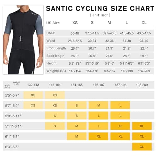 Santic Cycling Jersey Men's Short Sleeve Tops Road Bike Mountain Bike Shirts Bicycle Jacket with Pockets Black X-Large — view 3