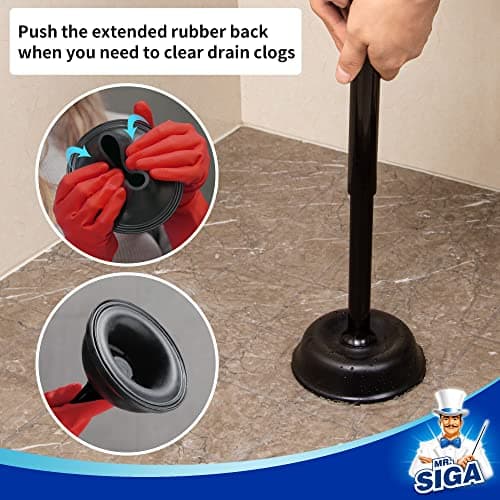 MR.SIGA Toilet Plunger with Holder, Heavy Duty Toilet Plunger and Holder Combo for Bathroom Cleaning, Black — view 4