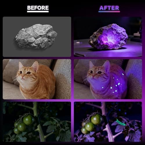 Dokhbem 365nm UV Flashlight Rechargeable, Black Light Flashlight with LCD Display, Powerful Ultraviolet Lights for Pet Urine Detection, Resin Curing, Rockhounding, Scorpion, Uranium Glass, A/C Leak — view 7