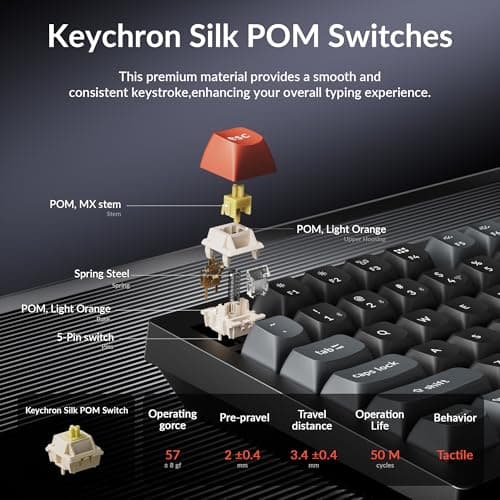 Keychron V6 Ultra Full-Size Wireless Mechanical Keyboard - 2.4 GHz&Wired(8000Hz)/Bluetooth, ZMK Programmable Banana Early Tactile Switch, Compatible with Mac Windows Linux - Black — view 5