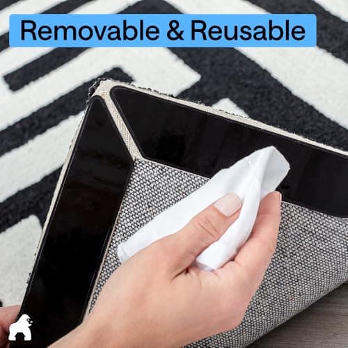 GORILLA GRIP Rug Gripper Pads Keep Area Rugs Corners from Curling, Reusable Double-Sided Stickers Holds Down Carpet in Place, Grips on Tile and Hardwood Floors Helps Prevent Sliding, Home Décor, 8 Pcs — view 5