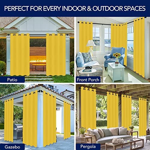 PureFit - Outside Curtains for Patio Waterproof Weatherproof UV Resistant Outside Curtains for Gazebo, Front Porch, Pergola, Privacy Curtain Blocking — view 4