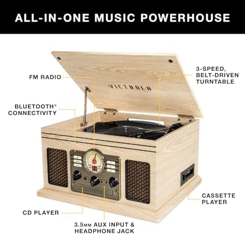 Victrola Quincy - 6-in-1 Bluetooth Record Player - Espresso