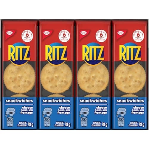 Ritz Snackwich Crackers, Cheese Flavour, 8 Individually Wrapped Packs, Snack cracker, Baked Portion Pack, 304 g