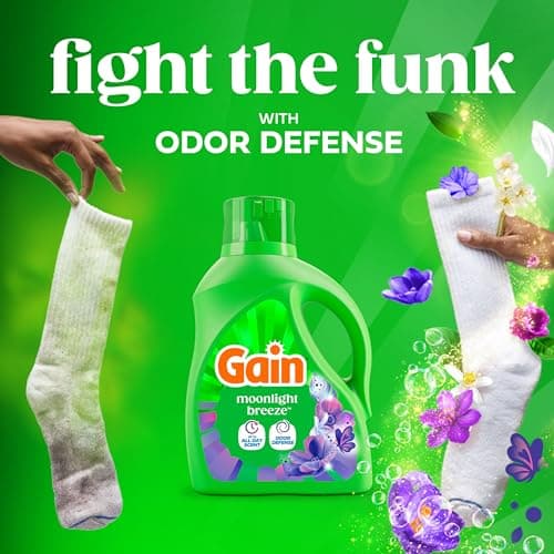 Gain Liquid Laundry Detergent, Moonlight Breeze Scent, Freshness + Odour Fighting, Laundry Detergent Liquid Soap, 107 loads, 4.5L — view 2