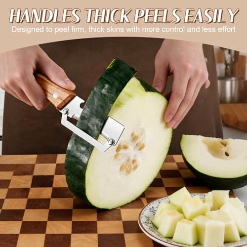 2026 Upgrade Vegetable Peeler With Wooden Handle, Stainless Steel Wide Blade Potato and Carrot Peeler, 2-in-1 Veggie Peeler With Bottle Opener for Kitchen, Camping and Travel (1PCS) — view 2