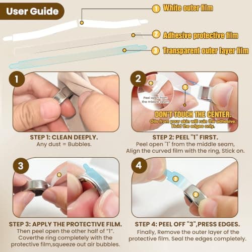 pupvus Ultra-Thin Clear Cover Compatible with Oura Ring Gen 5,10 Pack — view 5