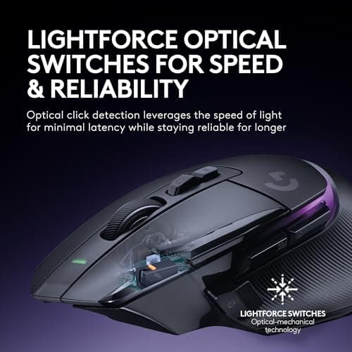 Logitech G502 X Plus Wireless Gaming Mouse: Optical Switches, LIGHTSYNC RGB, 13 Buttons, Infinite Scroll Toggle, <130 hr Battery Life, USB-C, PowerPlay Wireless Charging Capable, for PC/MacOS - Black — view 4