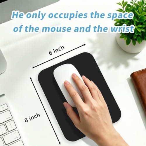 Dacovi Small Mouse pad, with Edge-Sewn Design, extends Service Life by Twice, occupying the Optimal Size for the Mouse and Wrist Position. (Black) — view 2