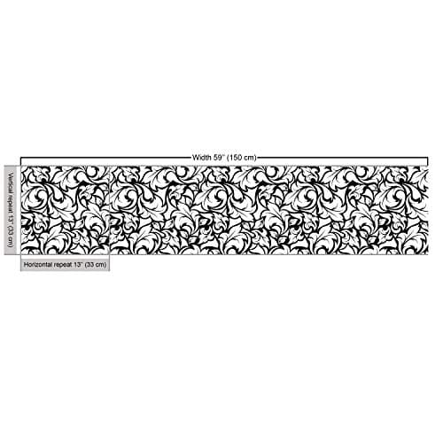 Ambesonne Floral Fabric by The Yard, Monochrome Leaves Abstract Design Botanical Arrangement Gardening Inspiration Print, Decorative Fabric for Upholstery and Home Accents, 1 Yard, Black White — view 2