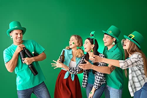 St. Patrick's Day Earrings for Women,Irish Shamrock Acrylic Dangle Earrings, Green Hat Clover Horseshoe Drop Earrings for Irish Festival (C) — view 6