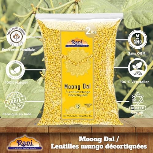 Rani Moong Dal (Split Mung Beans Without Skin) Lentils Indian 32oz (2lbs) 908g ~ All Natural | Gluten Friendly | Non-GMO | Vegan | Indian Origin — view 5