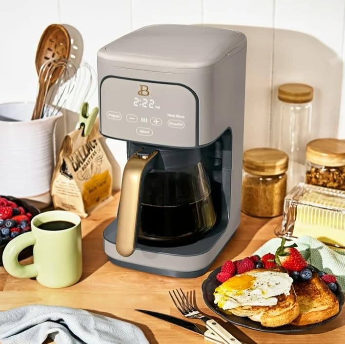 Beauti Coffee Maker 12 cup Programmable, Brewing Versatility, Advanced Programming, 1200 W, Keep Warm mode (Porcini Taupe) — view 2