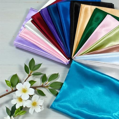 MDS Satin Fabric 5 Yards, 44" Wide, Silky Smooth Charmeuse Sateen Cloth for Wedding Arch Drapery Panel Backdrop Party Event Banquet Home Decoration Curtain Crafts DIY Sewing Costume - Red — view 7