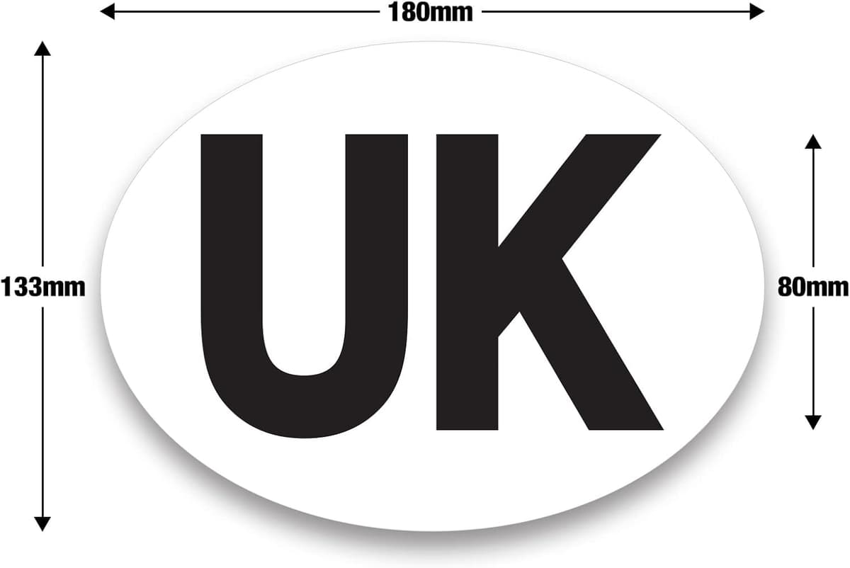 UK Oval Sticker for Cars, Vans, Trucks - Self-adhesive UK sticker - UK Car Stickers for Europe - SIGNS247®