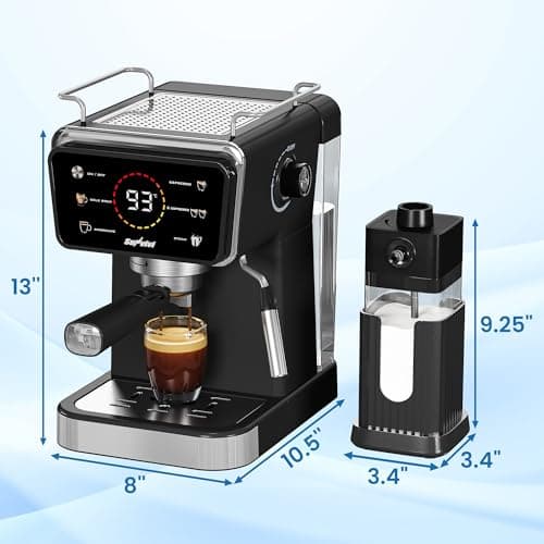 SUNVIVIPRO 20 Bar Espresso Machine with Detachable Milk Frother, Iced Coffee Maker for Espresso, Cold Brew, and Americano, 52OZ Removable Water Tank, Coffee Machine for Home and Office, Black — view 5
