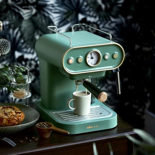 compact high-pressure coffee machine with steam frother — view 3