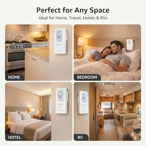 Steadfast Haven Pro 2026 NEW, 4-in-1 Indoor Status Display, HD Screen, Plug-in Environment Information Device for Home, RV and Hotel (1*White) — view 4