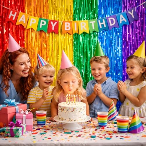 OHOME Back to School Decorations - Rainbow Streamers Backdrop Banner - Last Day of School Decorations for Classroom Decor | Rainbow Party Decorations for Cinco De Mayo Engagement Pride Fiesta Birthday — view 4
