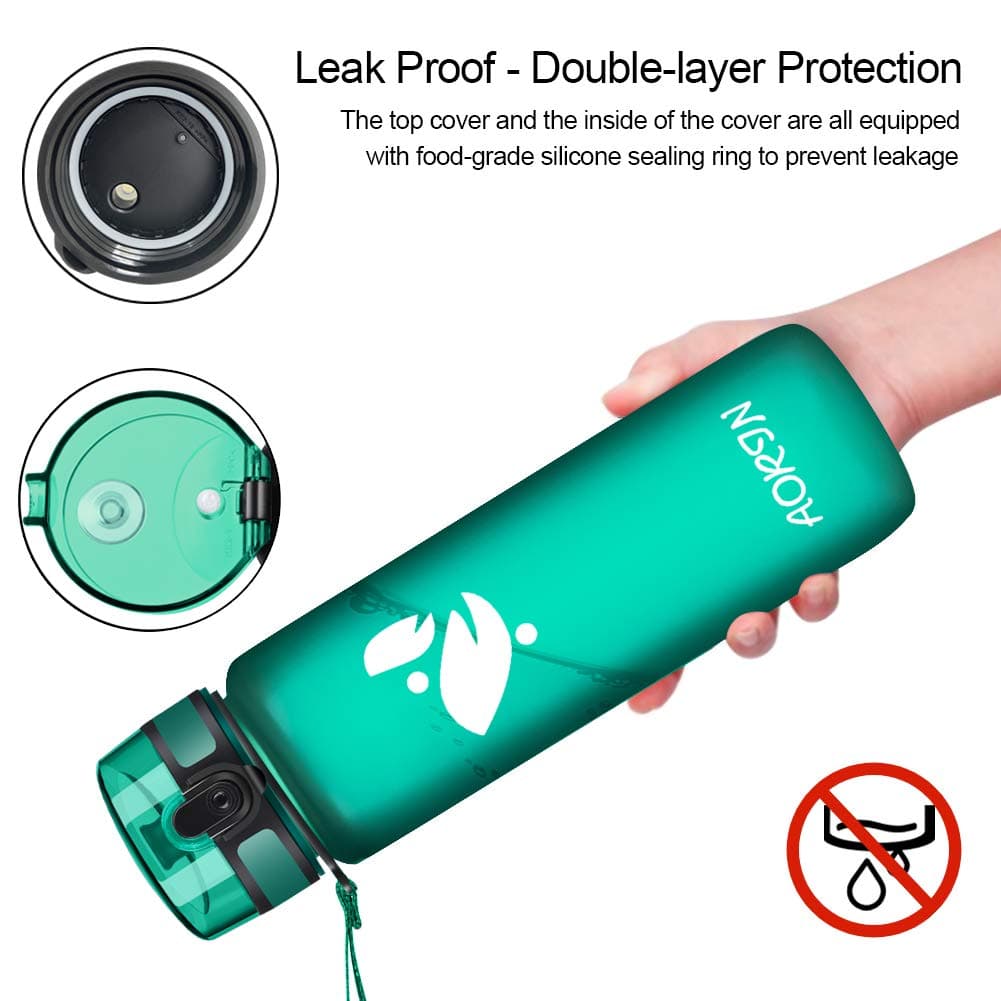 AORIN Botella Agua Deporte -350ml/500ml/750ml/1000ml - Botella Agua Niños Sin BPA，Impermeable y Reutilizable，Apertura con un Solo botón，Aplicar a Sport, Gimnasio, Trekking，Bicicleta — view 3