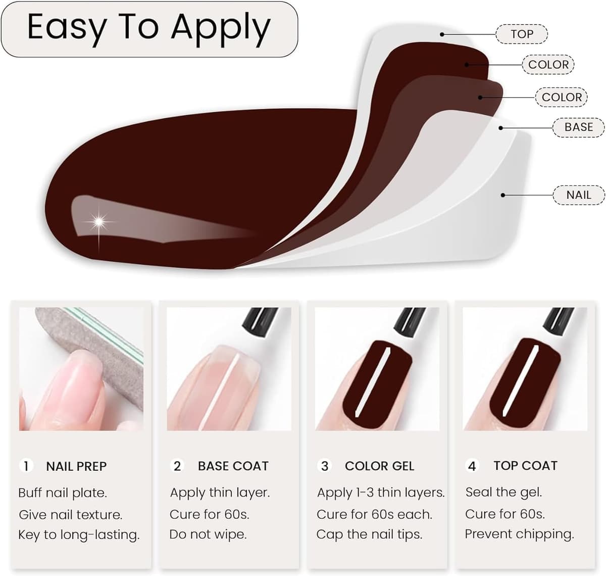 Vishine Gel Nail Polish, 1Pcs 10ml French White Gel Polish Soak Off UV LED Gel Nail Art DIY Gel Nail Manicure for Girls Women — view 5