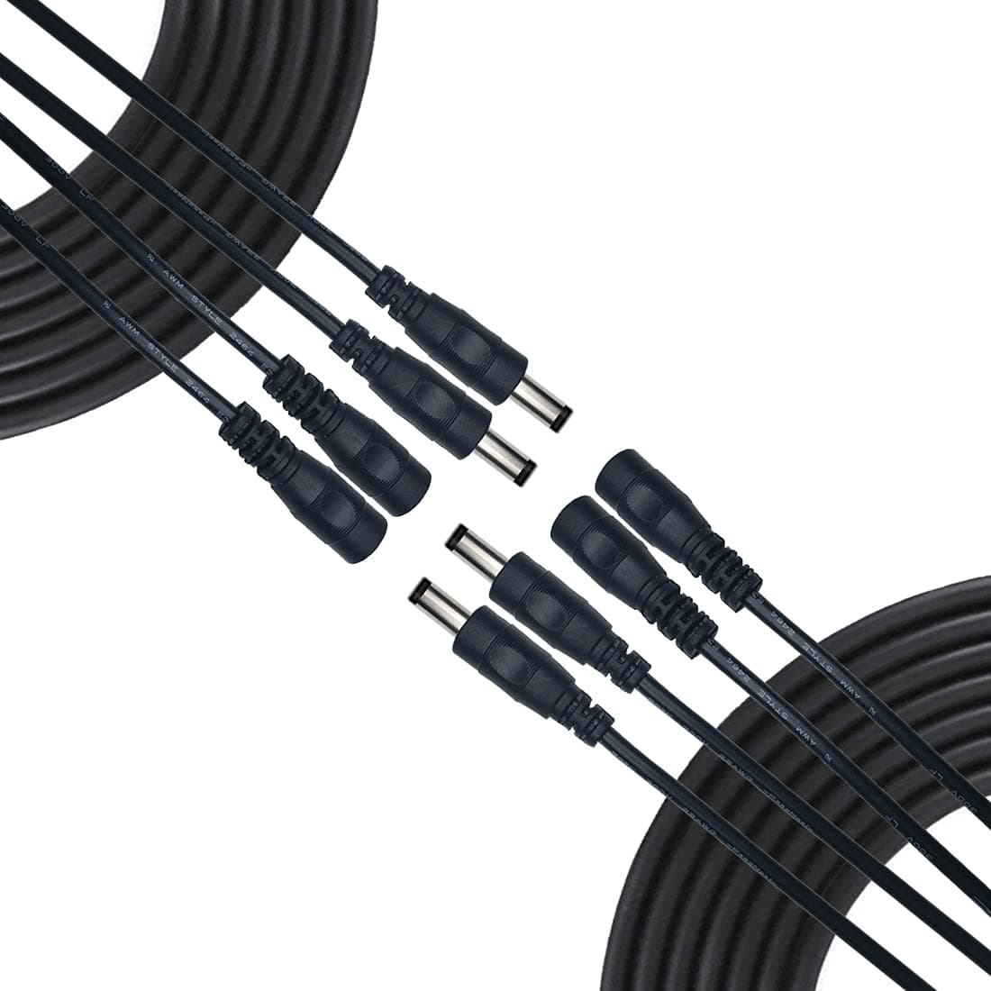 Liwinting 10m Cable de Extensión 2.1mm x 5.5mm Plug DC Macho a Hembra Conector para Adaptador de Corriente, LED, Cámara CCTV Potencia, Coche, Monitores y Más, Flexible - Blanco — view 10