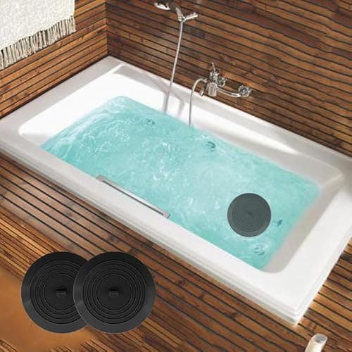 V-TOP Bathtub Drain Stopper 2 Pack, 5 inches Silicone Tub Stopper Shower Drain Cover, Bath Tub Plug Hair Stopper,Universal Flat Suction Renter Friendly Bath Accessories — view 5