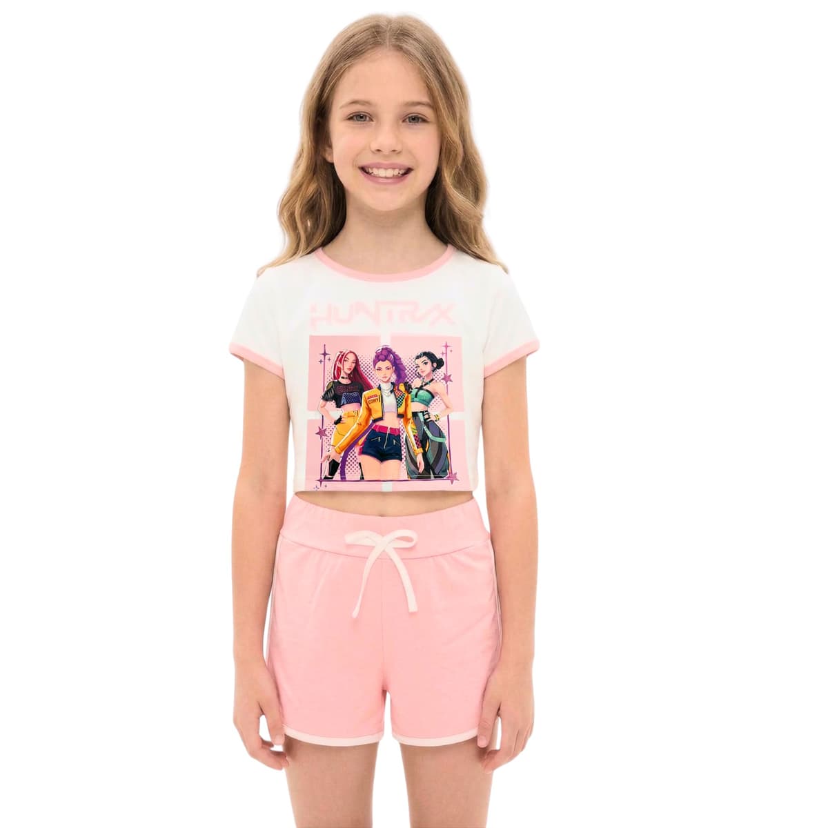 Conjunto K-Pop Niña Camiseta Crop Manga Corta y Falda Pantalón. Moda Anime Infantil. Conjunto Idol Coreano. Conjunto de Verano para Niñas de 4 a 14 Años — view 9