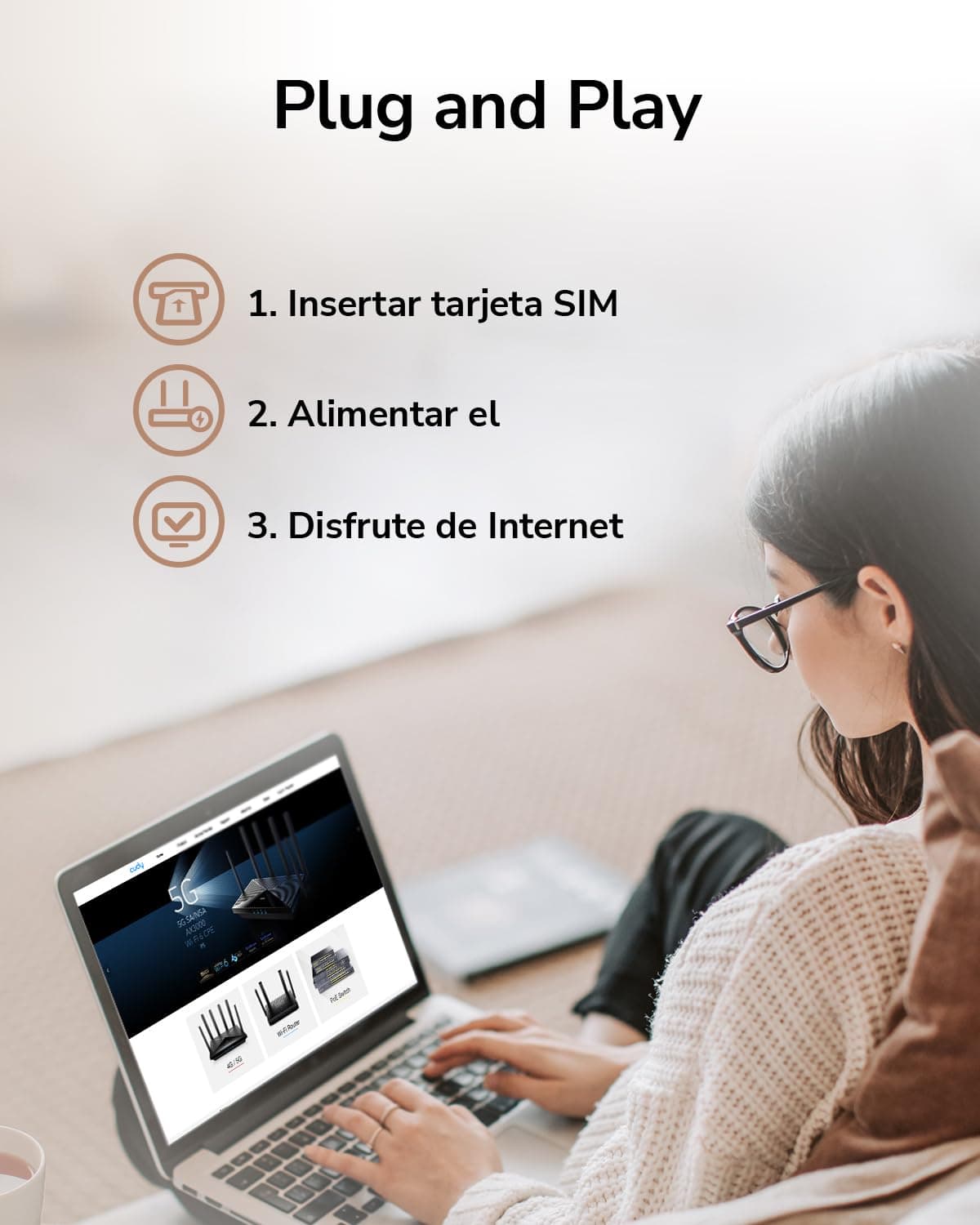 Cudy New LT400 Router 4G LTE WiFi 300Mbps, Compatible con Todos los operadores, FDD y TDD, Qualcomm en el Interior, sin Necesidad de configuración, VPN, DDNS — view 3