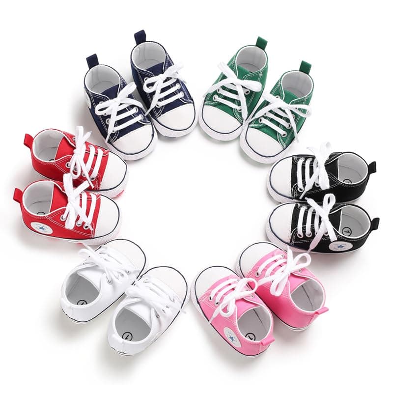 Baby Girls Boys Sneakers Toddler Shoes Canvas First Walking Shoes Newborn Anti-Slip Prewalker Sneakers — view 6