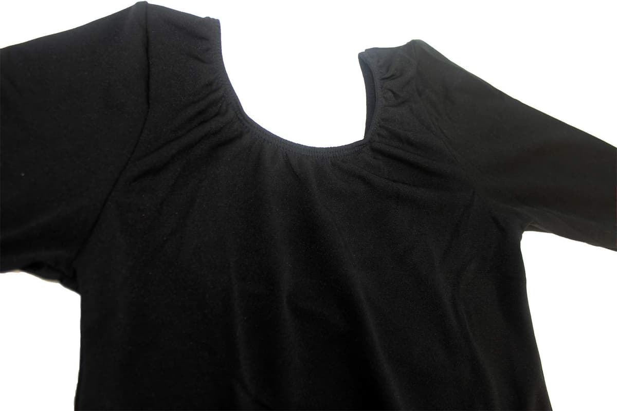 furein Maillot de Danza Ballet Gimnasia Leotardo Body Clásico Elástico para Niña de Manga Larga Cuello Redondo (4 años, Negro) — view 2