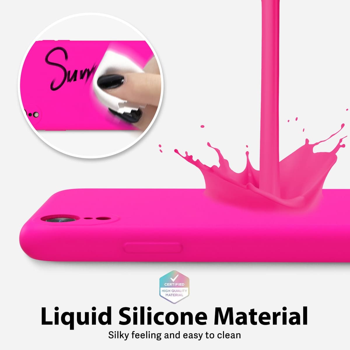 oakxco for iPhone 17 Pro Max Phone Case Liquid Silicone, Cute Thin Slim Grip Soft Rubber Gel for Women Men, Smooth Matte TPU Plain Solid Color Girly Simple Case with Camera Cover, Light Pink — view 224
