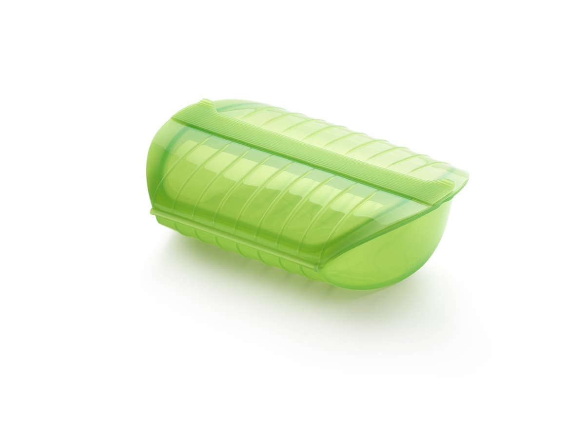 Lékué Estuche de vapor, Sin bandeja, silicona platino Rojo, 1-2 personas, 650 ml — view 8