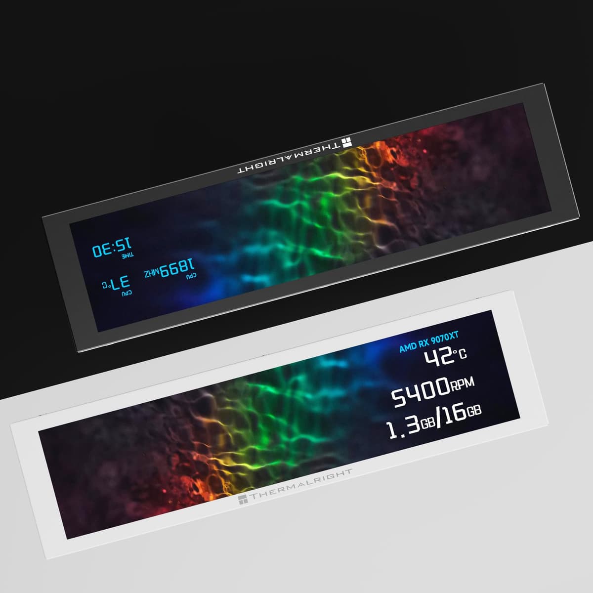 Thermalright Trofeo Vision 9.16 LCD blanco pantalla IPS magnética de 9.16 pulgadas, resolución 1920x480, atraído magnéticamente a la superficie del chasis, pantalla de imagen/video de bricolaje — view 5