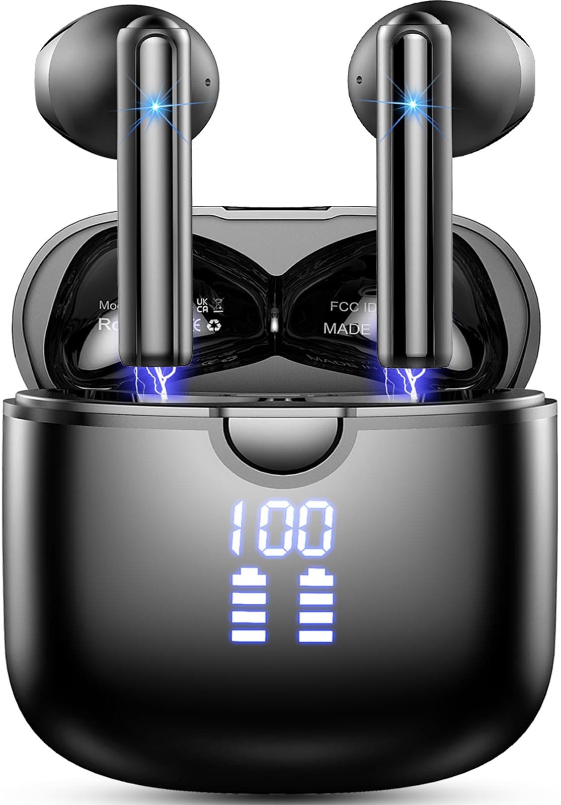 2026 Wireless Earbuds, Bluetooth 5.4 Headphones, 50H Playtime In Ear Earphones HiFi Stereo, Ear buds with 4 ENC Noise Cancelling Mics Deep Bass, IP7 Waterproof Earbuds with LED Display, Fast Charging — view 10